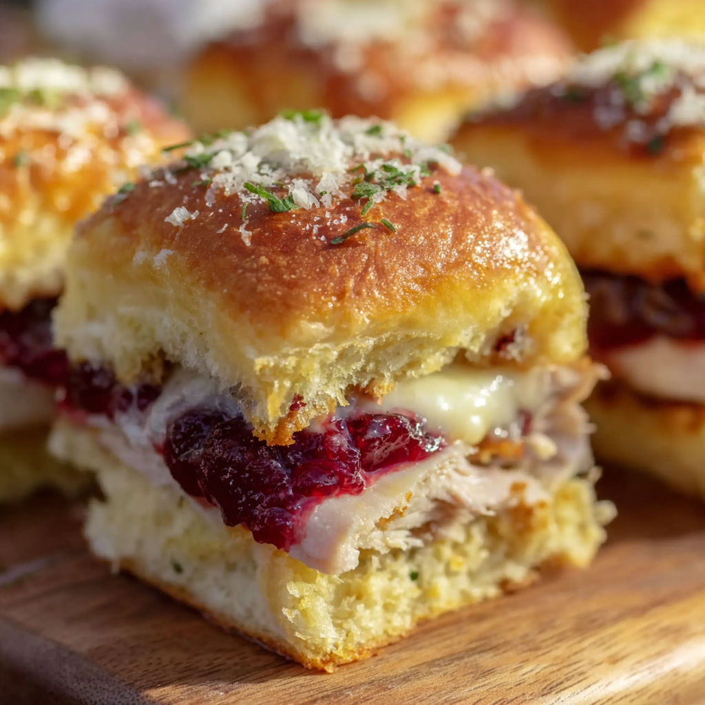 A plate of turkey cranberry sliders.