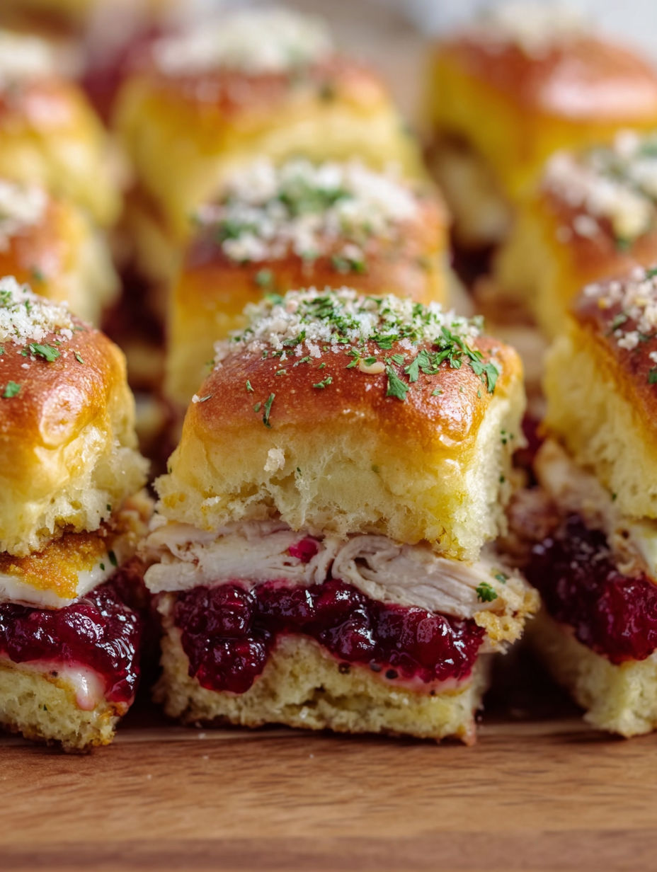 A plate of turkey cranberry sliders.