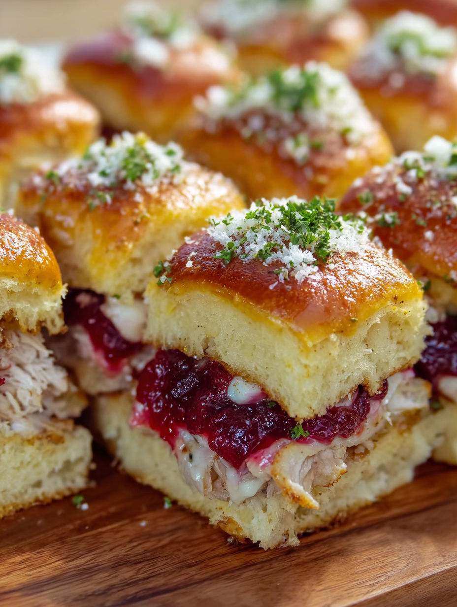 A plate of turkey cranberry sliders.