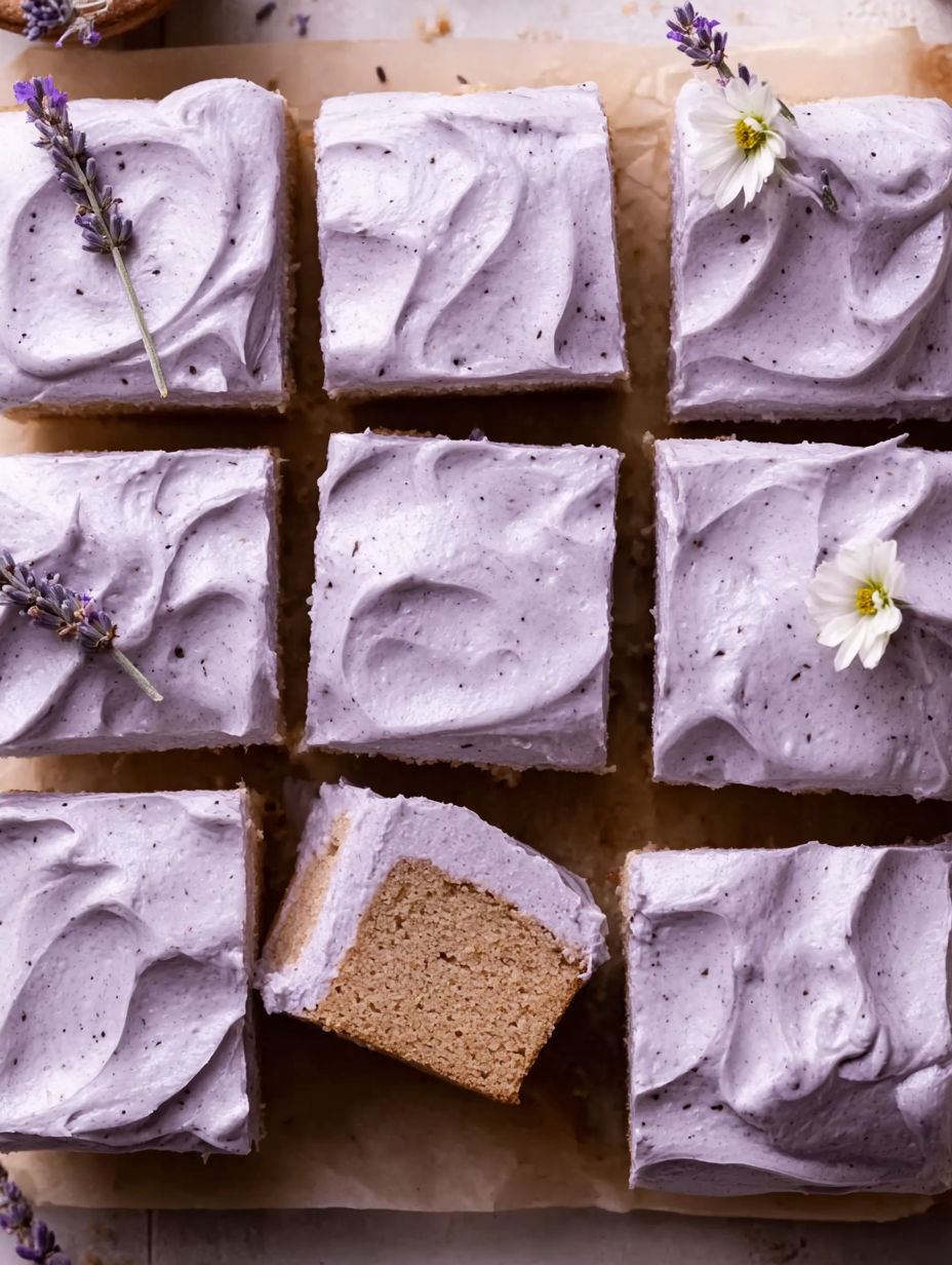 A slice of London Fog Cake.
