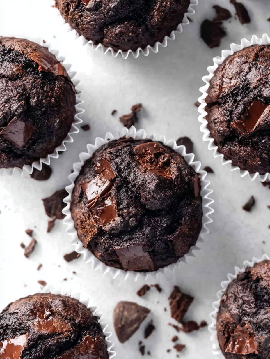 A pile of chocolate chip muffins.