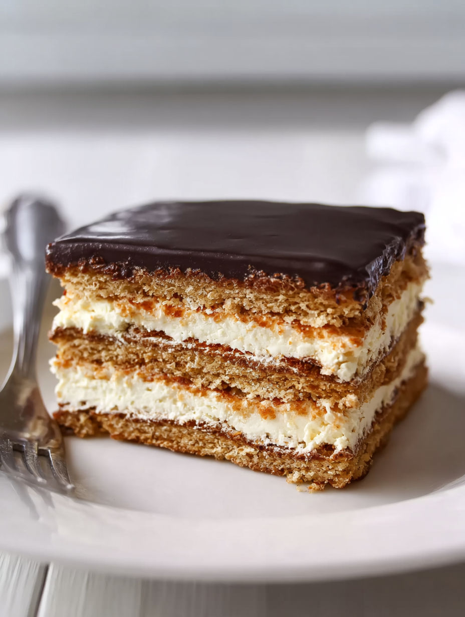 A slice of chocolate cake on a plate.