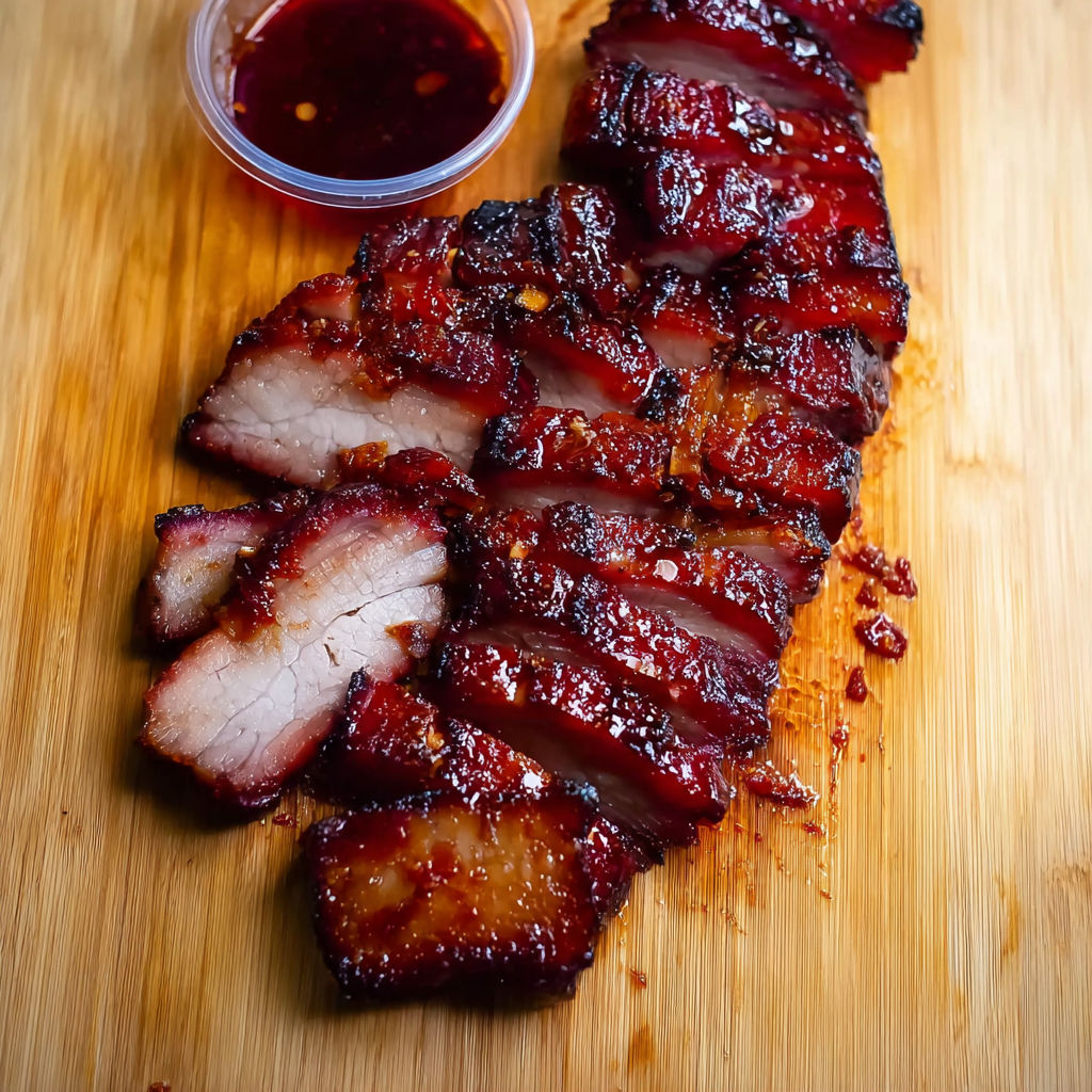 A plate of char siu pork.