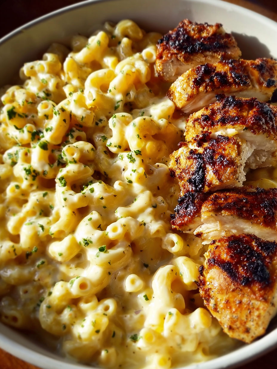 A close up of a delicious mac and cheese dish.