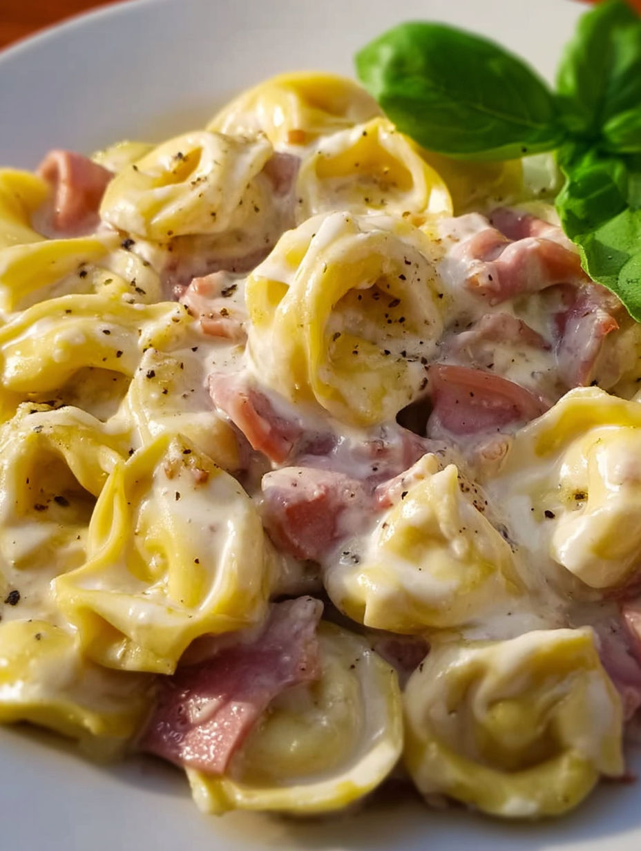 A plate of pasta with meat and cheese.