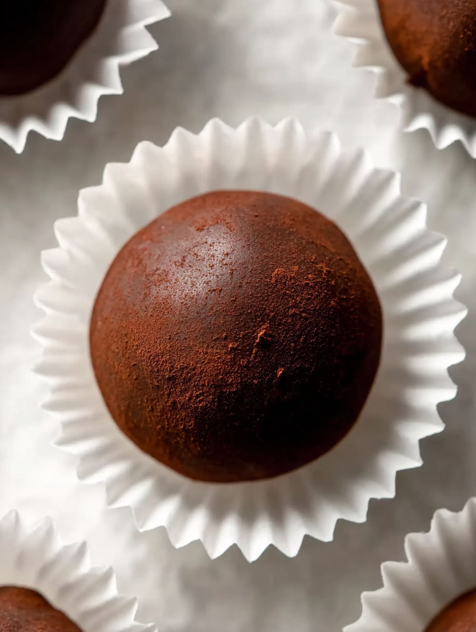 A chocolate covered orange truffle.