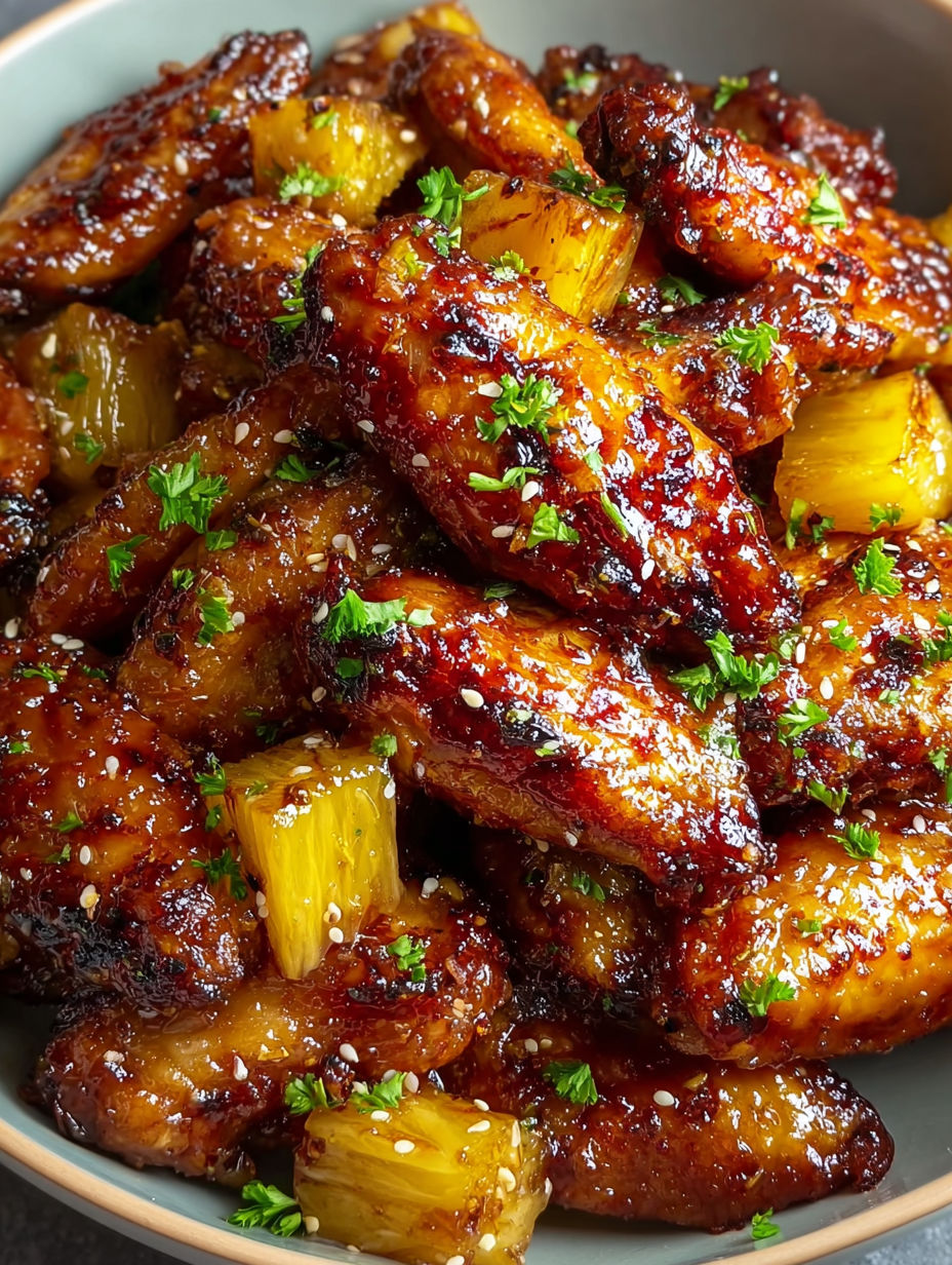 Brown sugar pineapple wings.