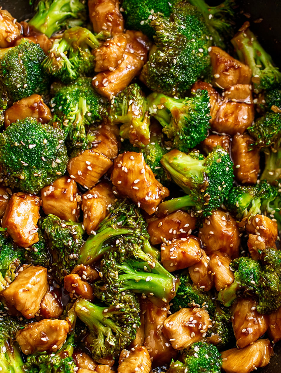 A dish of chicken and broccoli.