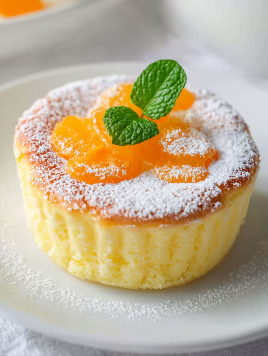 A dessert with a mint leaf on top.