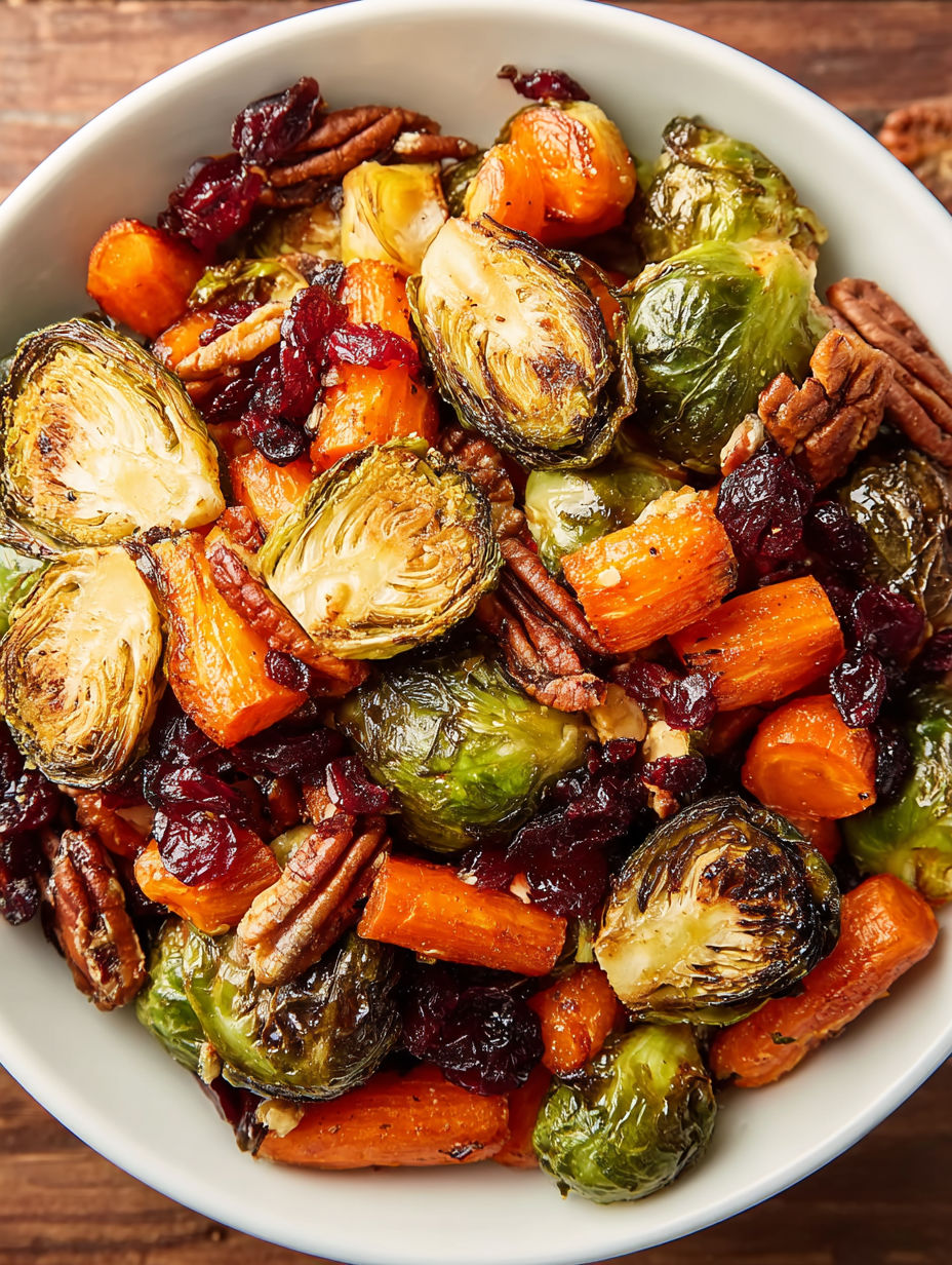 A bowl of roasted vegetables.
