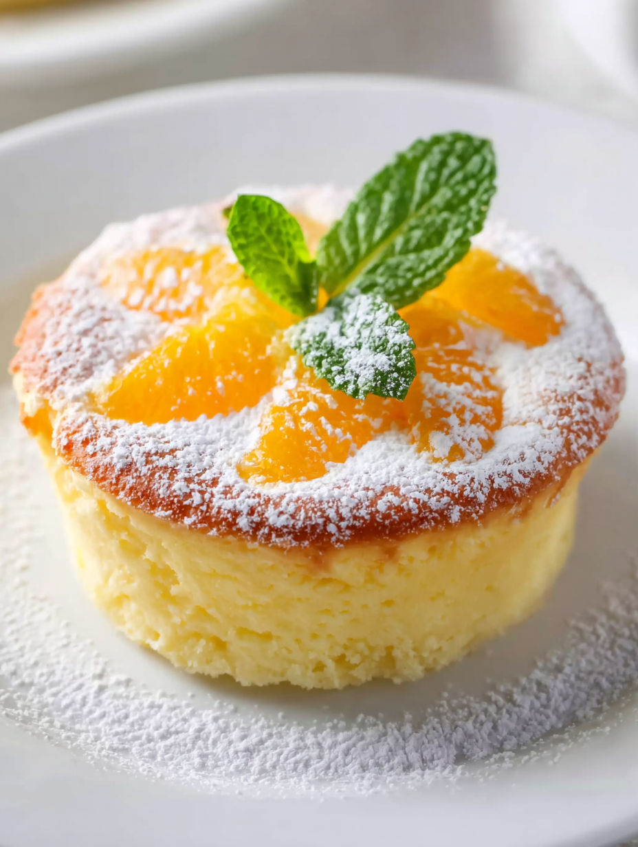 A dessert with a mint leaf on top.