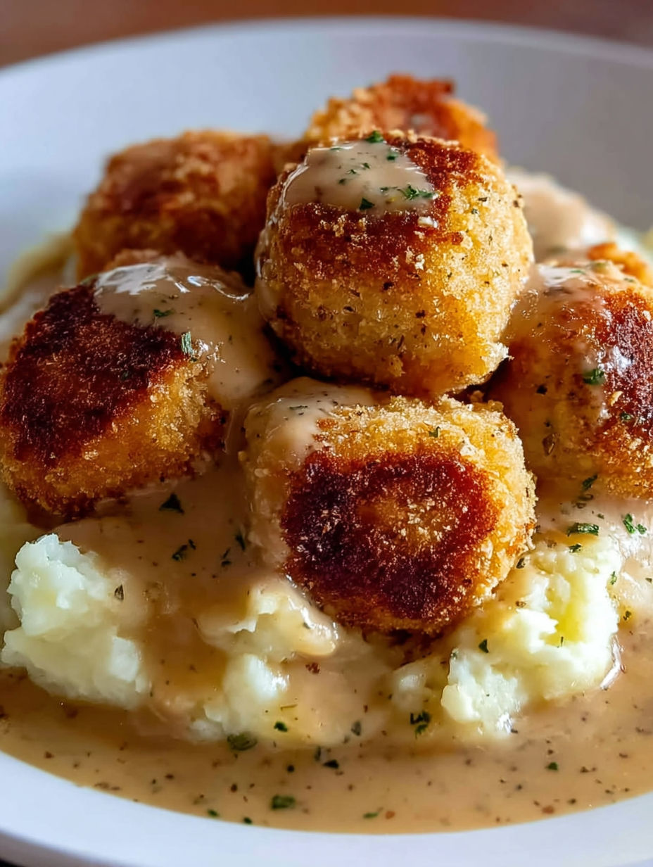 A plate of turkey stuffing balls.