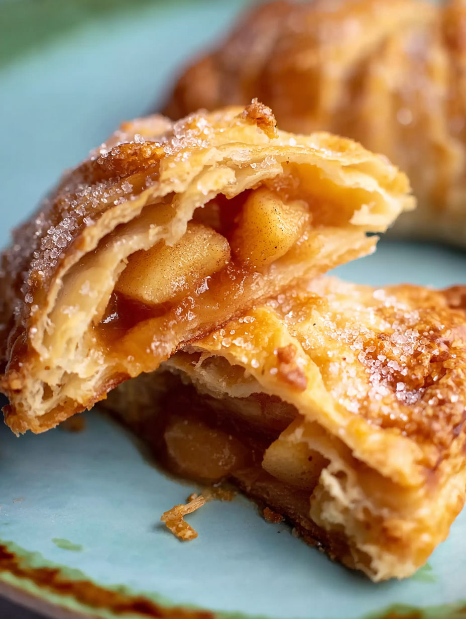 A slice of sourdough apple hand pie.