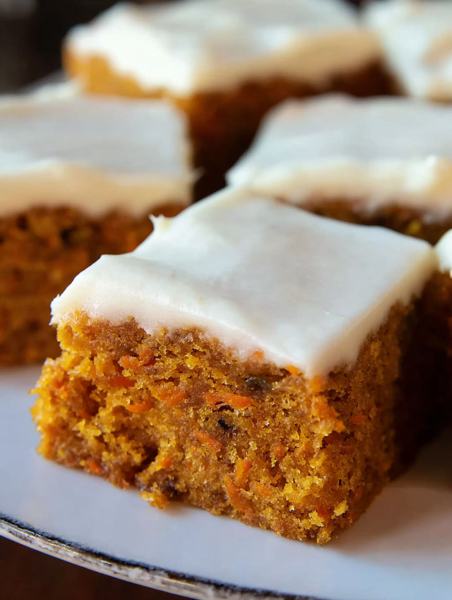 Pumpkin bars with cream cheese frosting.