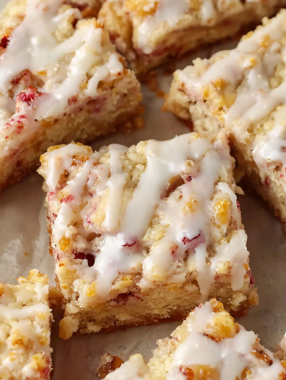 A slice of Mandelkuchen with Cranberries.