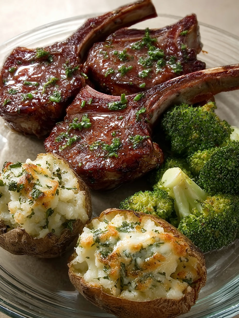 A plate of meat and vegetables.