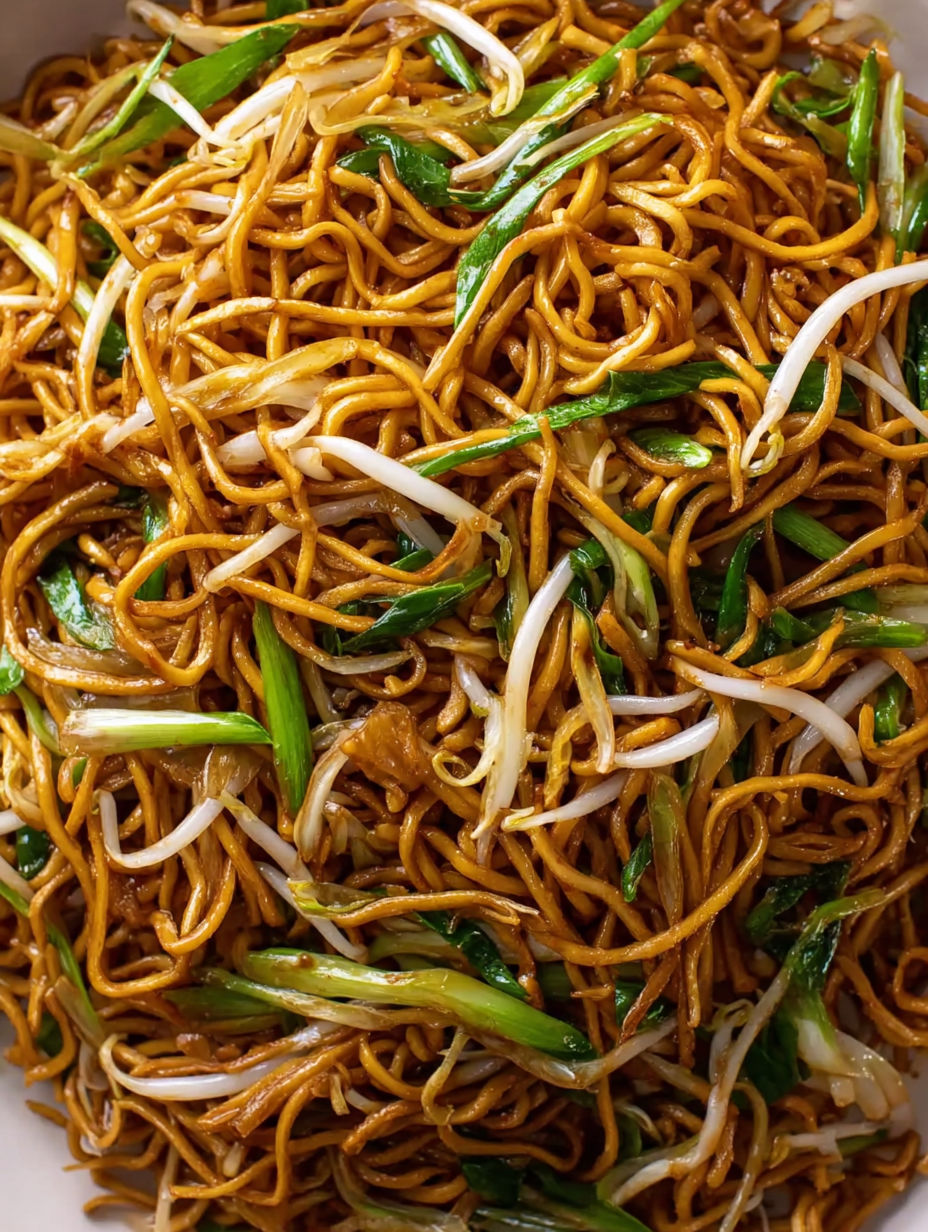 A close up of a delicious Cantonese Chow Mein.