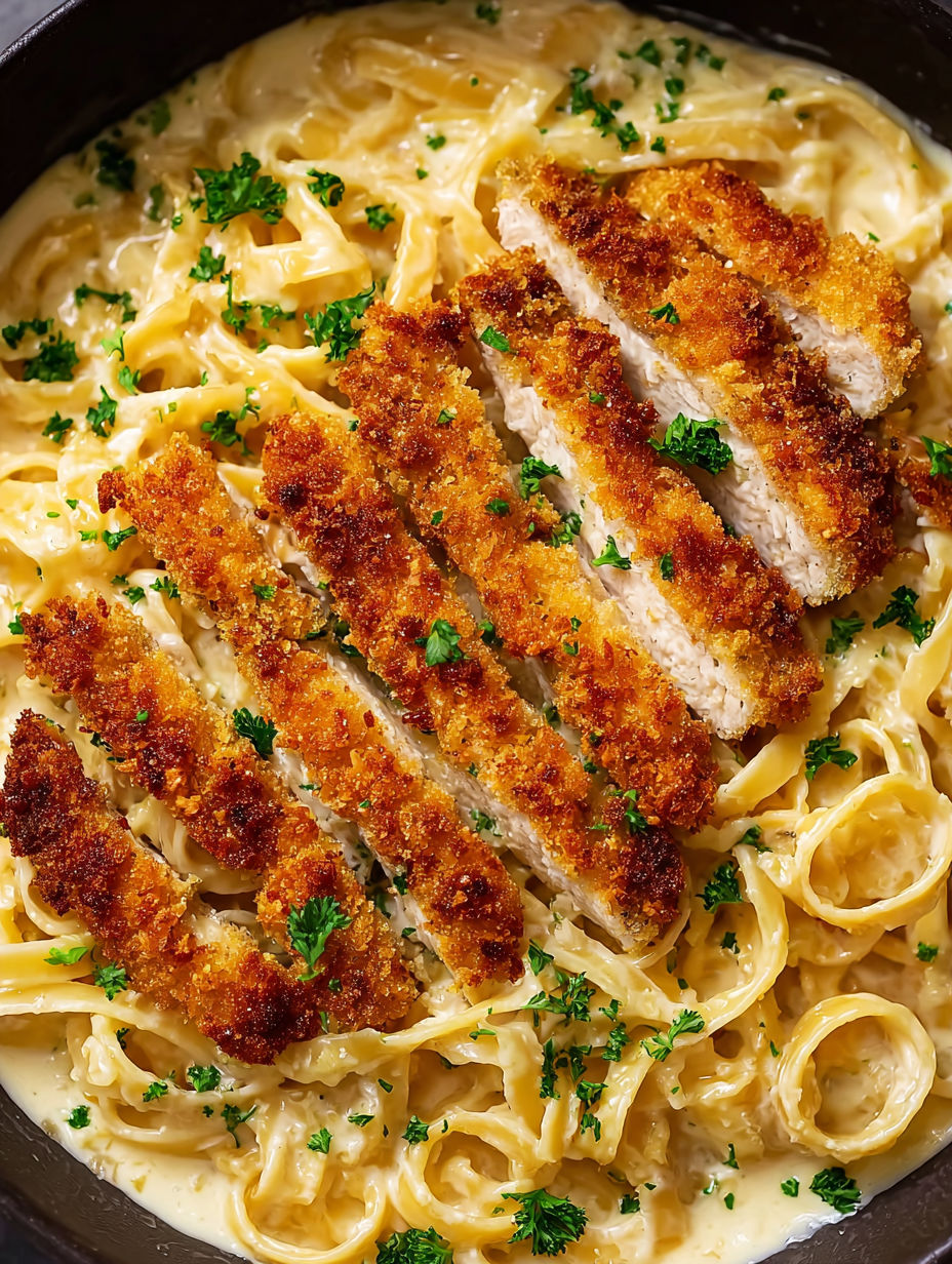 A plate of food with chicken and noodles.
