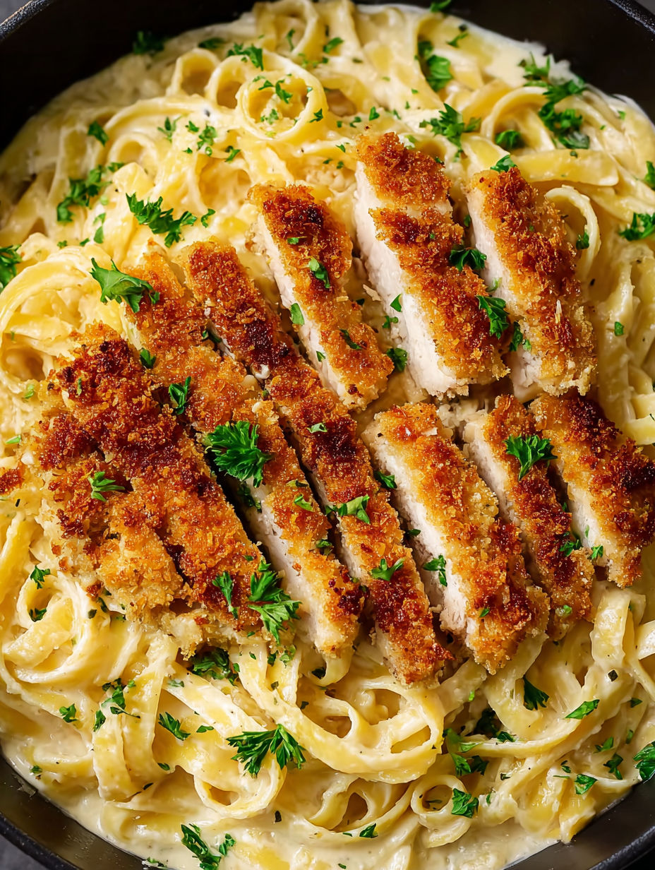 A plate of food with chicken and pasta.