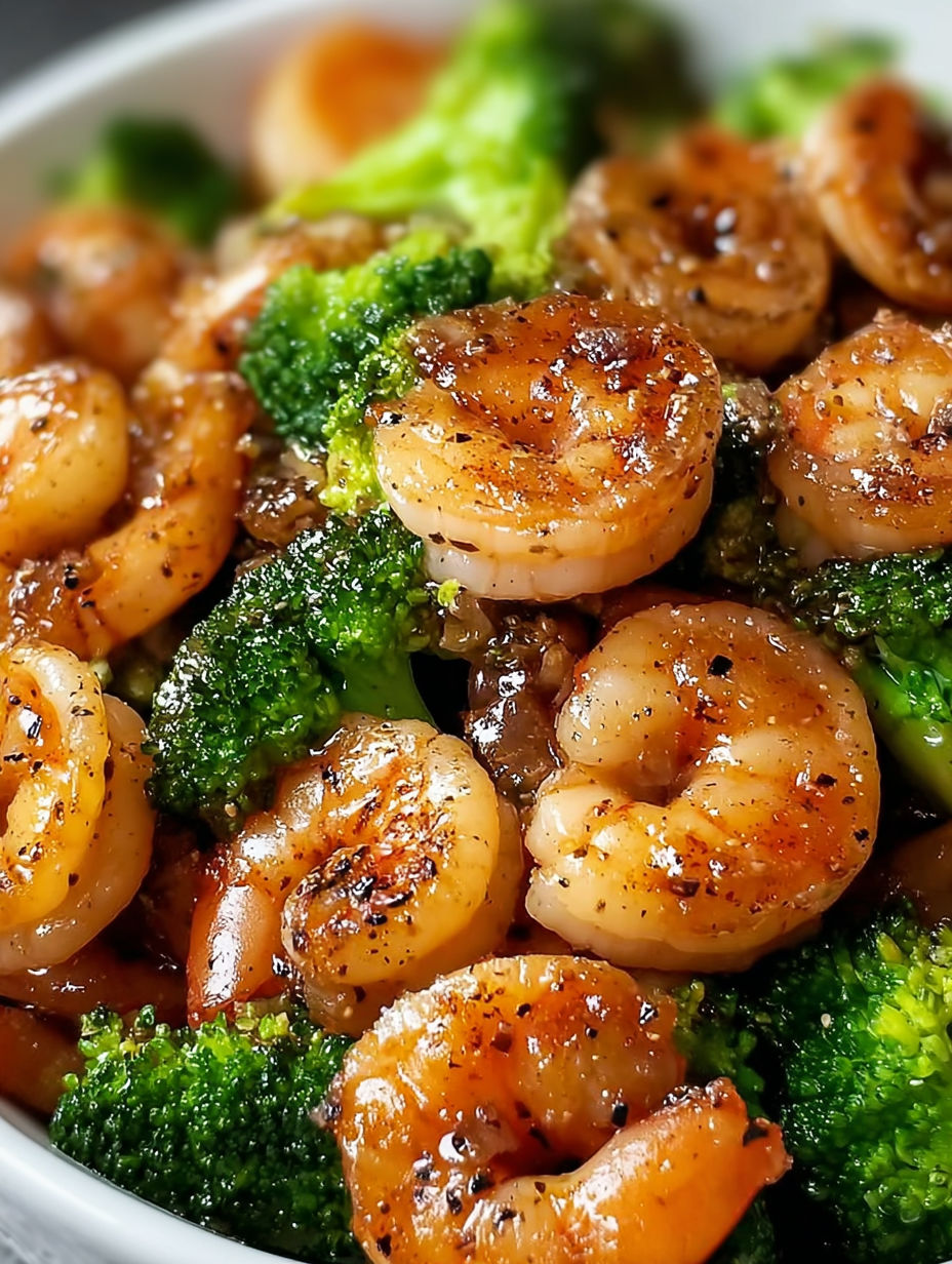 A close up of shrimp with garlic and honey.