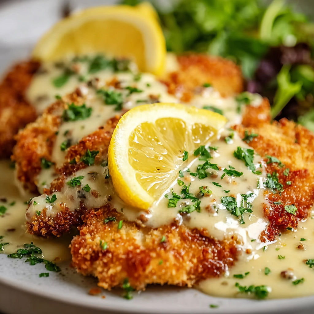 Chicken with lemon and herbs.