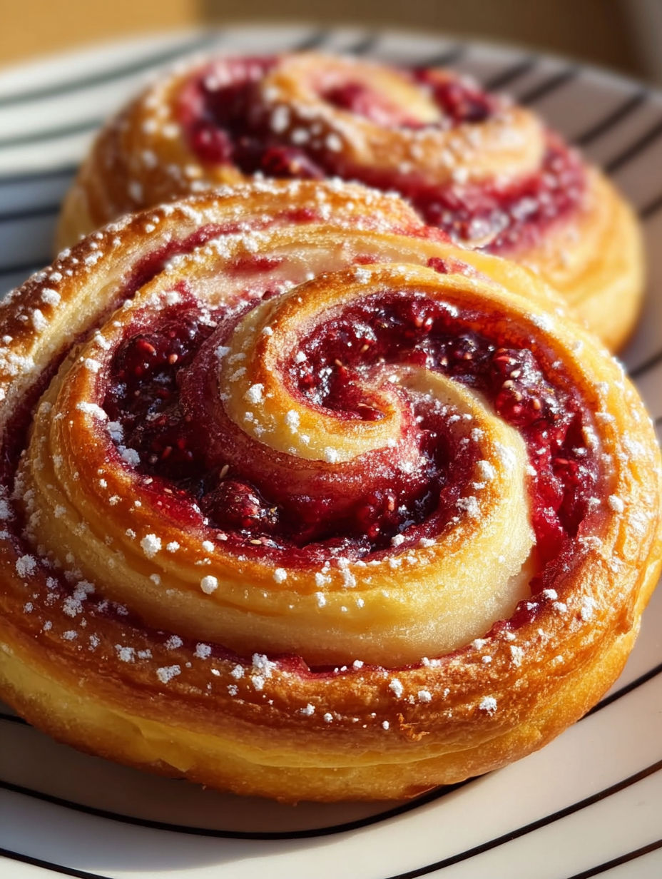 A sugar raspberry danish bun.