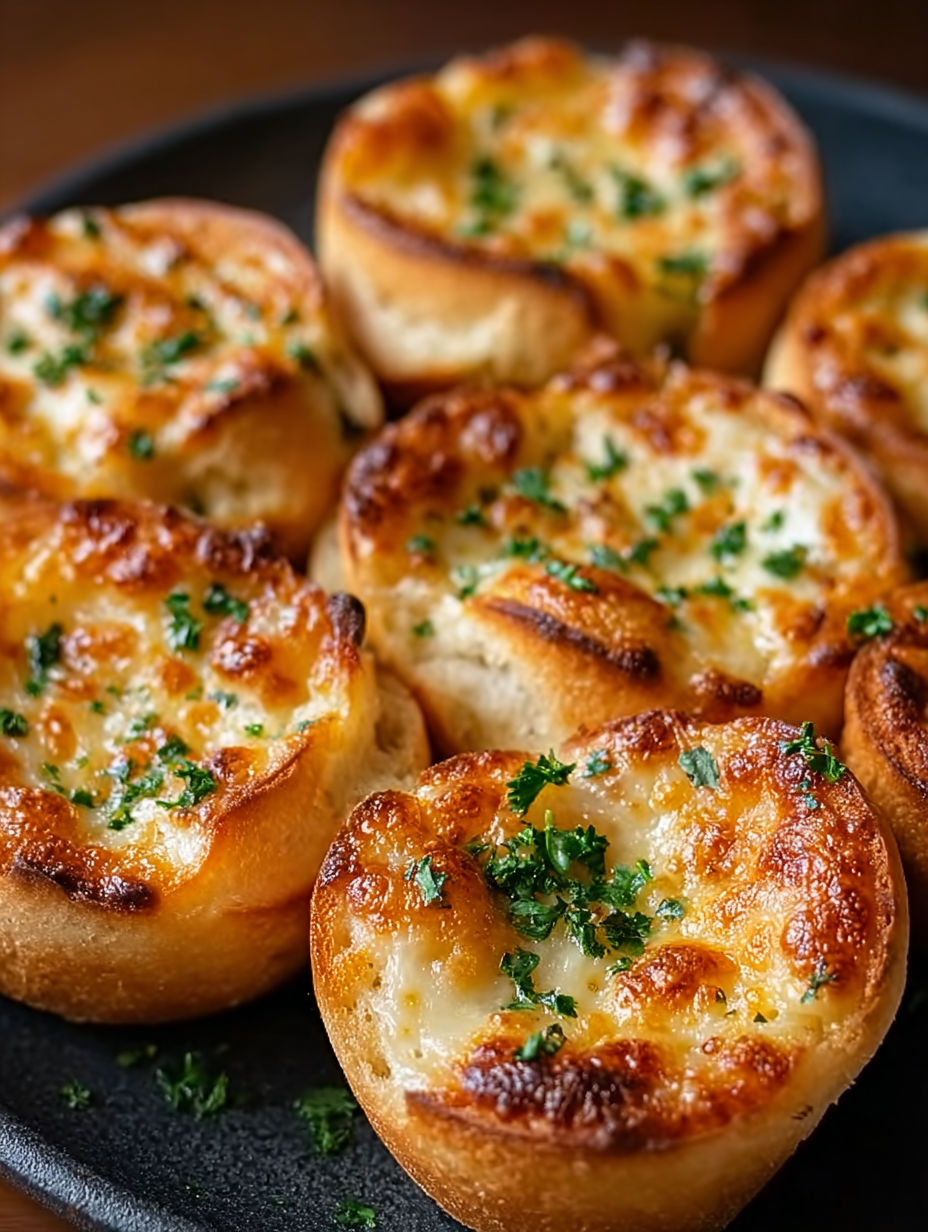 A plate of cheese bread.