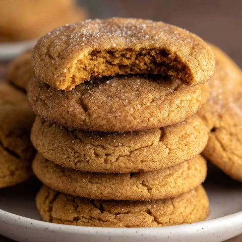 A stack of chewy pumpkin cookies.