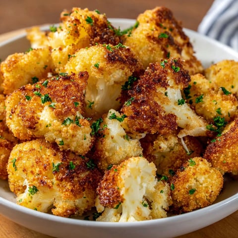 A bowl of crispy baked cauliflower.