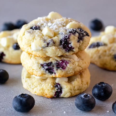 A stack of blueberry cheesecake cookies.