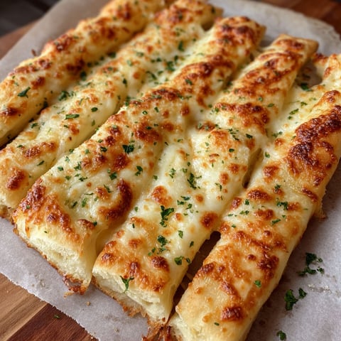 A tray of breadsticks with cheese and herbs.