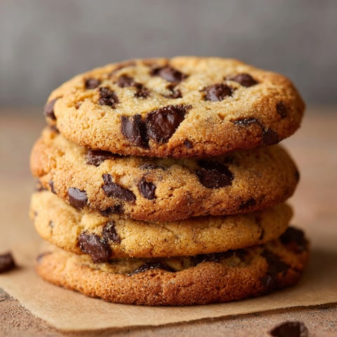 A stack of chocolate chip cookies.
