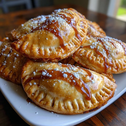 A plate of Karamellisierte Apfeltaschen.