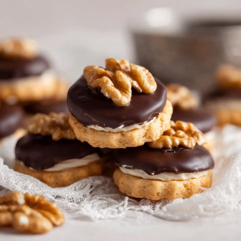 Walnuss-Marzipan-Plätzchen on a white tablecloth.