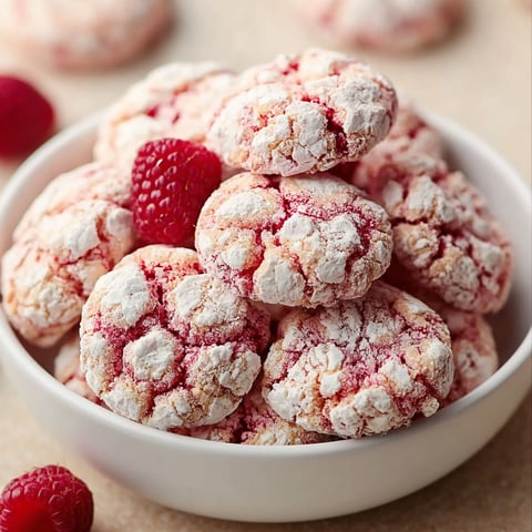 A bowl of cookies with raspberries on top.