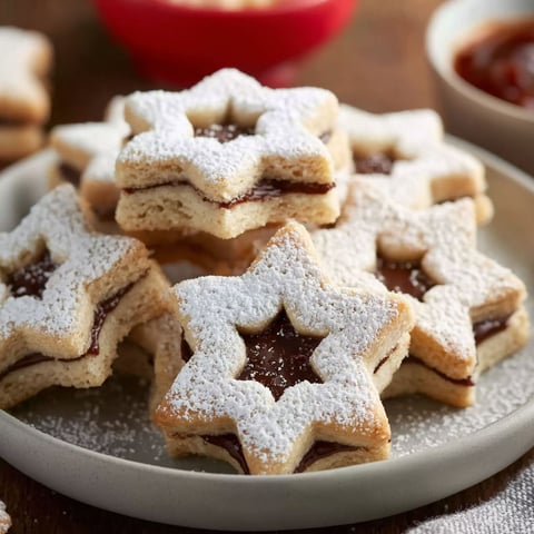A plate of cookies with white powdered sugar on top.