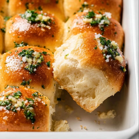 A pan of garlic bread rolls.