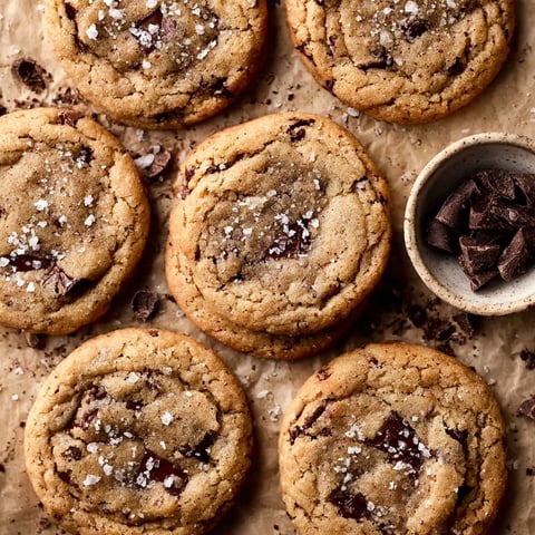 A plate of chocolate chip cookies with chocolate chips on top.