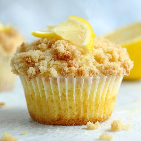 A cupcake with a lemon wedge on top.