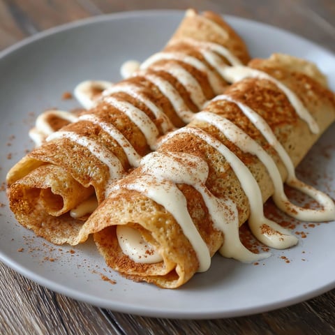A plate of cinnamon roll protein crêpes.
