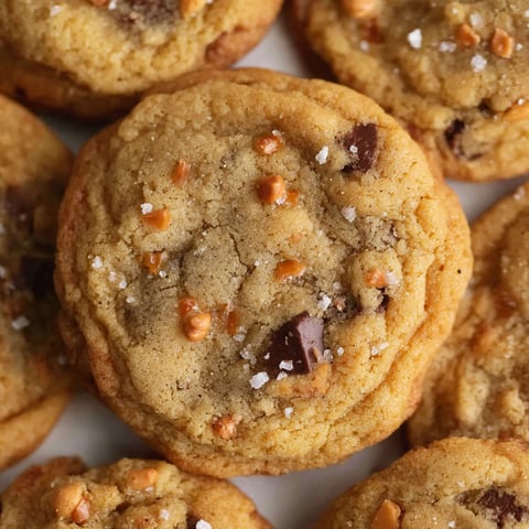 A plate of salted butterscotch cookies.