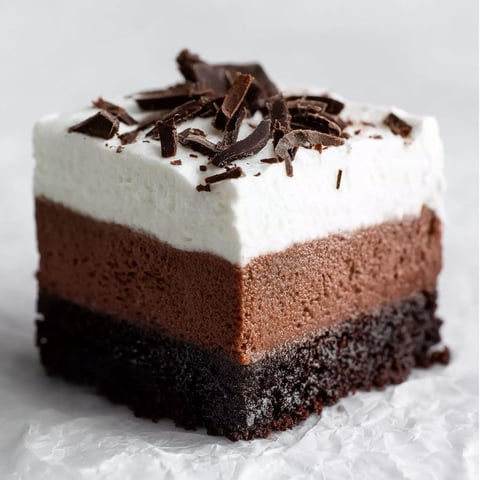 A slice of chocolate cream pie bars.