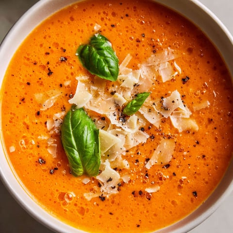 A bowl of soup with a green leaf on top.