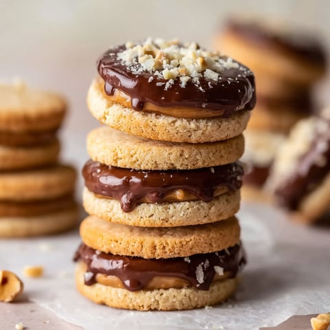 A stack of Nougat-Plätzchen cookies.