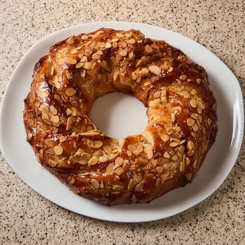 A Mandel-Kringle on a white plate.