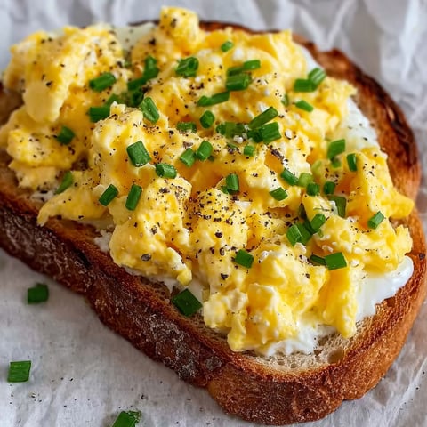 Toast with eggs and herbs.