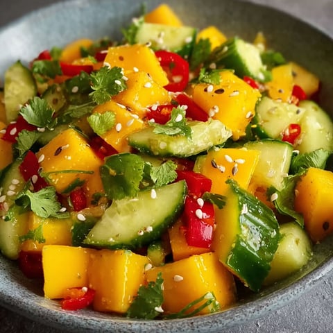 A bowl of Thai mango gurken salad.