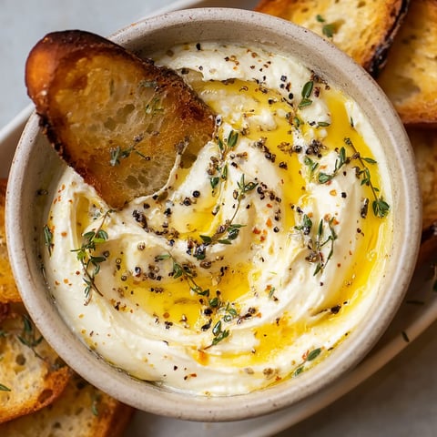 A bowl of whipped ricotta with bread.