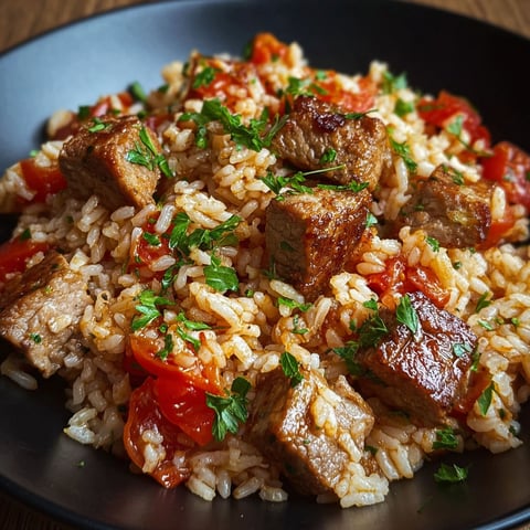 A bowl of rice with meat on top.