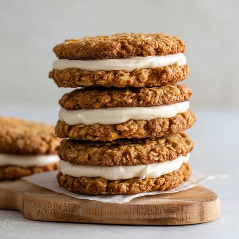 A stack of gluten-free oatmeal cream pies.